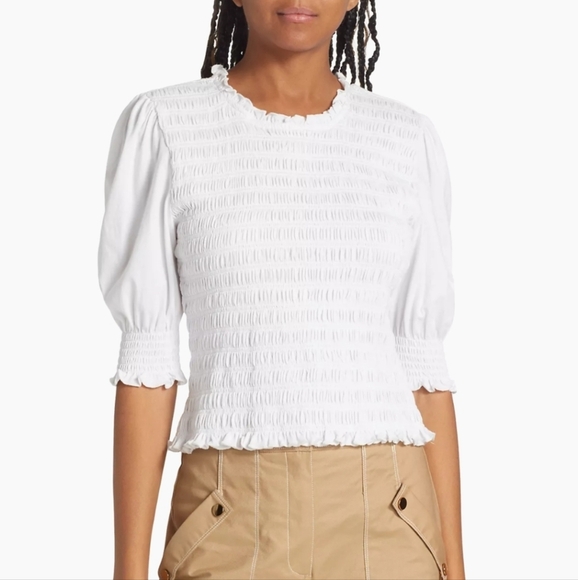 Veronica Beard Tops - Veronica Beard Langston Smocked Top Large    Romantic Coquette